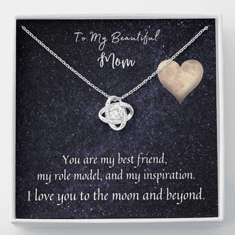 To My Beautiful Mom Love Knot Necklace - Thegiftio UK