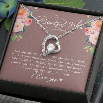 To My Beautiful Mom On My Wedding Day Forever Love Necklace - Thegiftio UK
