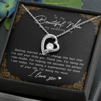 To My Beautiful Mom On My Wedding Day Forever Love Necklace - Thegiftio UK