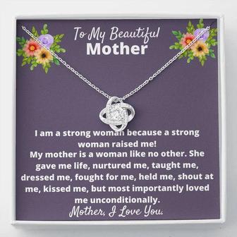 To My Beautiful Mother Necklace, Mother's Day Love Knot Necklace - Seseable