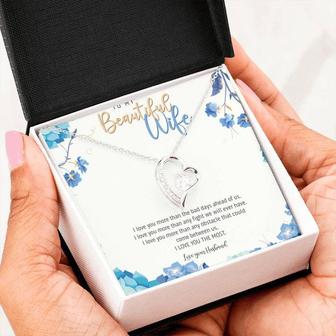 To My Beautiful Wife - Forever Love Necklace With Message Card - Thegiftio