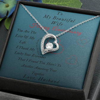 To My Beautiful Wife - Happy Anniversary- Forever Love Necklace - Thegiftio UK