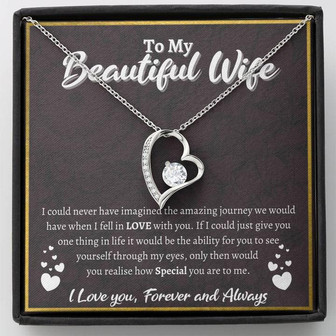To My Beautiful Wife Forever Love Necklace - Thegiftio UK
