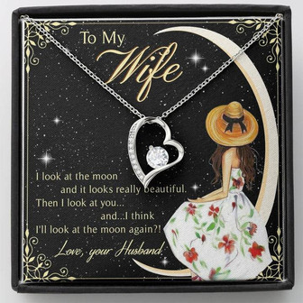 To My Beautiful Wife Forever Love Necklace Mother's Day Message Card - Thegiftio UK