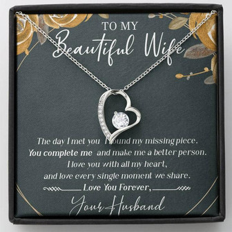To My Beautiful Wife Forever Love Necklace Mother's Day Gift - Thegiftio UK