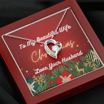 To My Beautiful Wife Merry Christmas Forever Love Necklace - Thegiftio UK