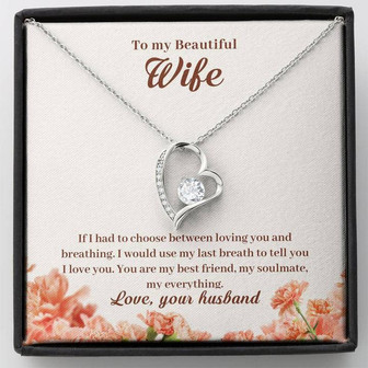 To My Beautiful Wife My Breathing Forever Love Necklace - Thegiftio UK