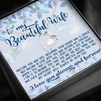 To My Beautiful Wife My Heart Will Always Be With You Forever Love Necklace - Thegiftio UK