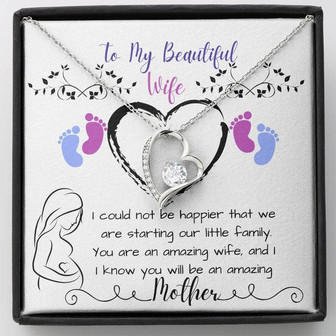 To My Beautiful Wife Soon To Be Mom Forever Love Necklace - Thegiftio UK