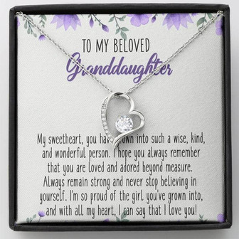 To My Beloved Granddaughter Forever Love Necklace Birthday Gift - Thegiftio UK