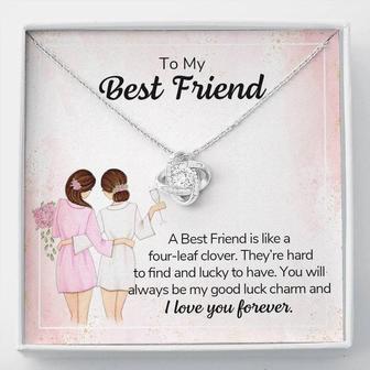 To My Best Friend - I Love You Forever - Love Knot Necklace - Seseable