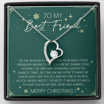 To My Best Friend Forever Love Necklace Christmas Message Card Gift - Thegiftio UK