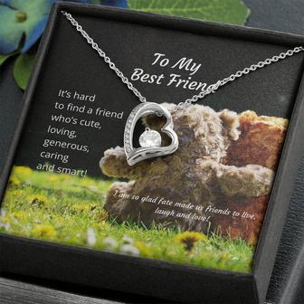 To My Best Friend ~ Loving, Caring, Smart With Teddies ~ Forever Love Necklace - Thegiftio UK
