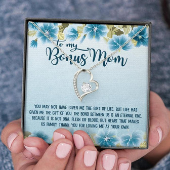 To My Bonus Mom Gift For Step Mom Stepmother Forever Love Necklace - Thegiftio UK