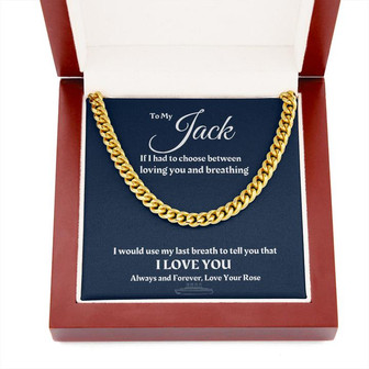 To My Boyfriend, Cuban Link Chain, Titanic Necklace, Valentines Gift For Him, Anniversary Gift For Boyfriend - Thegiftio