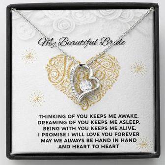 To My Bride On Our Wedding Day Forever Love Necklace Gift For Bride, Gift For Wife - Thegiftio UK