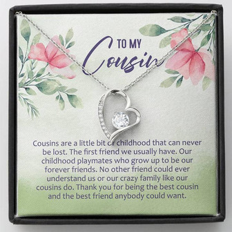 To My Cousin Forever Love Necklace Birthday Message Card - Thegiftio UK