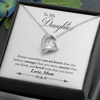 To My Daughter - Always Remember You Are Braver - Forever Love Necklace - Thegiftio UK