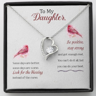To My Daughter - Be Positive Stay Strong - Forever Love Necklace - Thegiftio UK