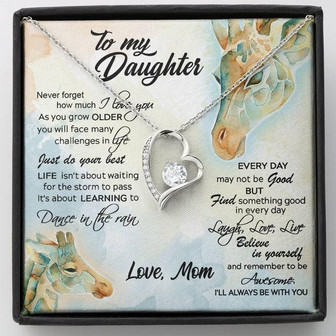 To My Daughter - Dance In The Rain - Gift For Daughter From Mom Giraffe - Forever Love Necklace - Thegiftio UK