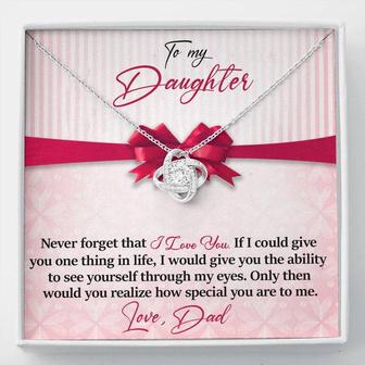 To My Daughter - I Love You - Love Knot Necklace - Seseable