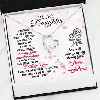 To My Daughter - If I Had To Choose Between Loving You And Breathing - Forever Love Necklace