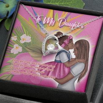 To My Daughter - Loving You Is Easy... Forever Love Necklace - A Unique Gift For A Daughter - Thegiftio