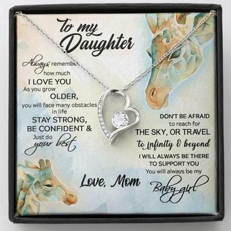 To My Daughter - Stay Strong Be Confident - Gift For Daughter From Mom Giraffe - Forever Love Necklace - Thegiftio UK