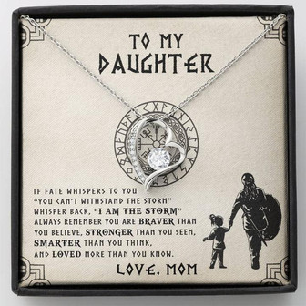 To My Daughter - The Storm - Shieldmaiden Mom To Daughter Gifts - Forever Love Necklace - Thegiftio