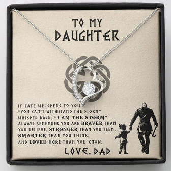 To My Daughter - The Storm - Viking Dad To Daughter Gifts - Forever Love Necklace - Thegiftio