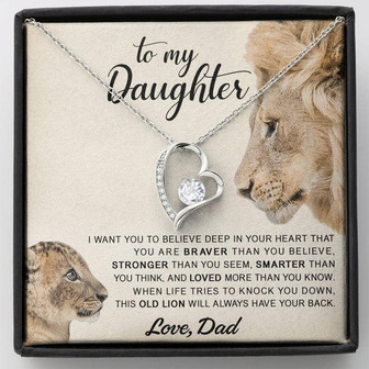 To My Daughter - This Old Lion Will Always Have Your Back - Forever Love Necklace - Thegiftio UK
