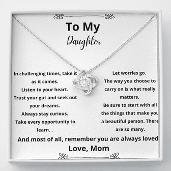 To My Daughter -"Listen To Your Heart" - Love Knot Necklace - Thegiftio