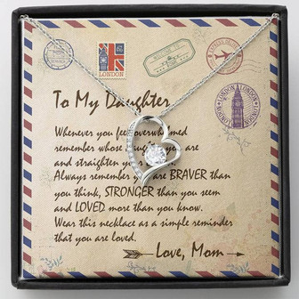 To My Daughter Email Letter Forever Love Necklace Birthday Mesage Card - Thegiftio UK
