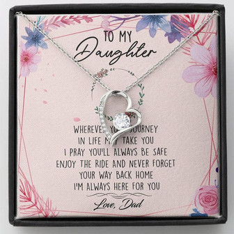 To My Daughter Forever Love Necklace Birthday Message Card Gift From Dad - Thegiftio UK