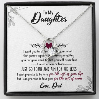 To My Daughter Forever Love Necklace Birthday Message Card From Dad - Thegiftio UK