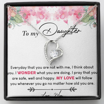 To My Daughter Forever Love Necklace Birthday Gift From Mom - Thegiftio UK