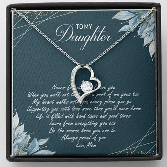 To My Daughter Forever Love Necklace Birthday Message Card Gift From Mom - Thegiftio UK