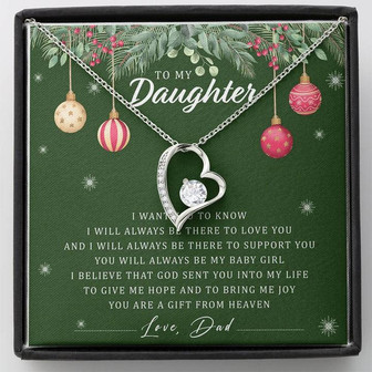 To My Daughter Forever Love Necklace Christmas Gift From Dad - Thegiftio UK
