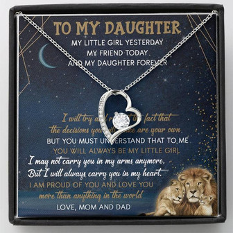 To My Daughter Forever Love Necklace Message Card - Thegiftio UK