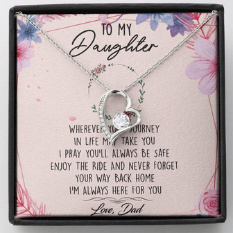 To My Daughter Forever Love Necklace Message Card - Thegiftio UK