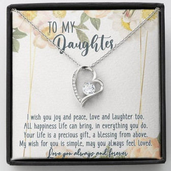 To My Daughter Forever Love Necklace Message Card - Thegiftio UK