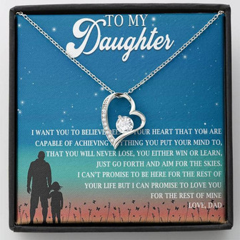 To My Daughter Forever Love Necklace Message Card - Thegiftio UK
