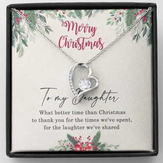 To My Daughter Forever Love Necklace Message Card - Thegiftio UK