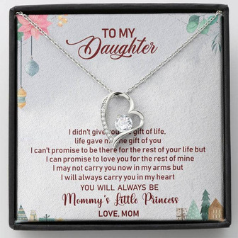 To My Daughter Forever Love Necklace Message Card - Thegiftio UK