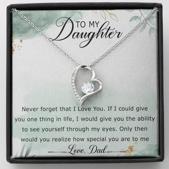 To My Daughter Forever Love Necklace Message Card - Thegiftio UK