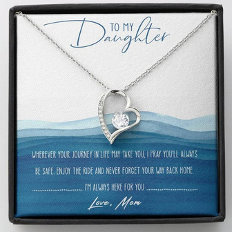 To My Daughter Forever Love Necklace Message Card - Thegiftio UK
