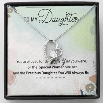 To My Daughter Forever Love Necklace Message Card