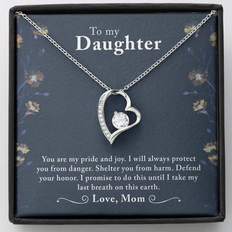 To My Daughter Forever Love Necklace Message Card - Thegiftio UK