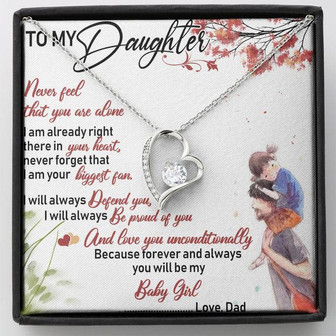 To My Daughter Forever Love Necklace Message Card - Thegiftio UK