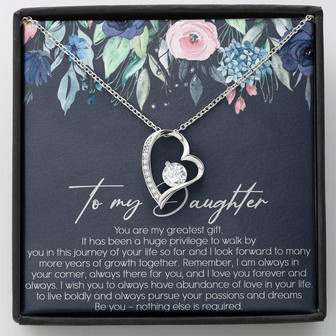 To My Daughter Forever Love Necklace Message Card - Thegiftio UK